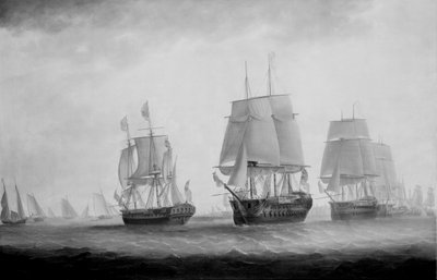 George III in HMS Southampton Reviewing the Fleet off Plymouth, 18 August 1789 by Lieutenant William Elliott